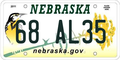 NE license plate 68AL35