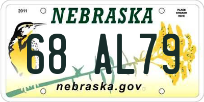 NE license plate 68AL79
