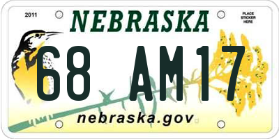 NE license plate 68AM17