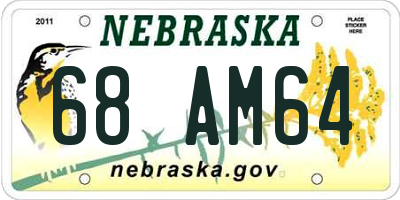 NE license plate 68AM64