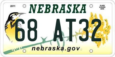 NE license plate 68AT32