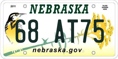 NE license plate 68AT75