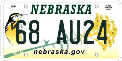 NE license plate 68AU24