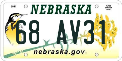 NE license plate 68AV31