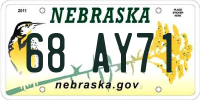 NE license plate 68AY71