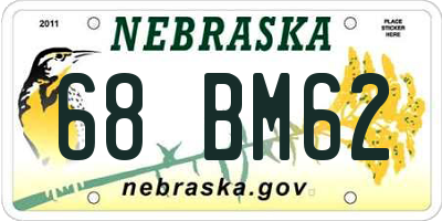 NE license plate 68BM62
