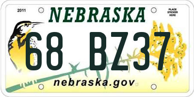 NE license plate 68BZ37