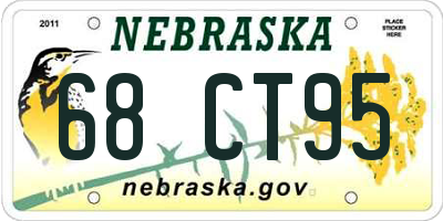 NE license plate 68CT95
