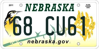 NE license plate 68CU61