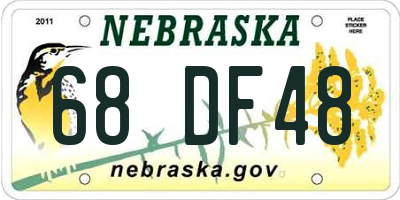NE license plate 68DF48