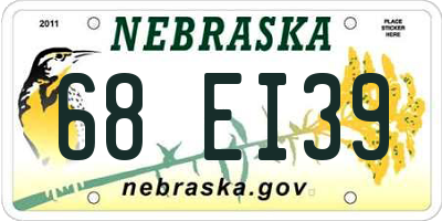 NE license plate 68EI39