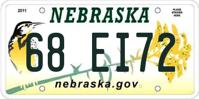 NE license plate 68EI72