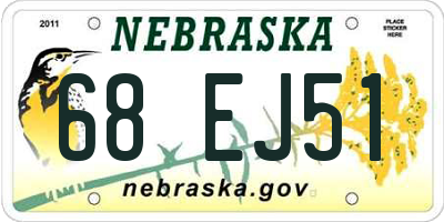 NE license plate 68EJ51