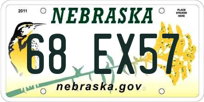 NE license plate 68EX57
