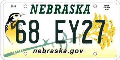 NE license plate 68EY27