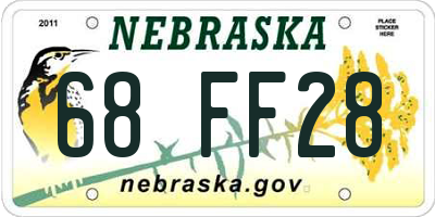 NE license plate 68FF28