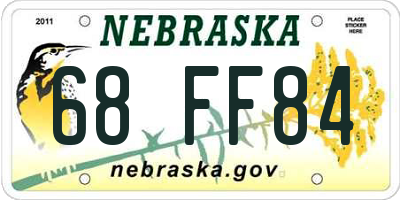 NE license plate 68FF84