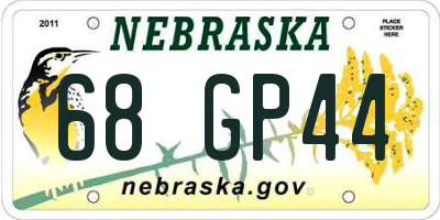 NE license plate 68GP44