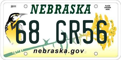 NE license plate 68GR56