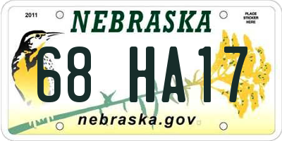 NE license plate 68HA17