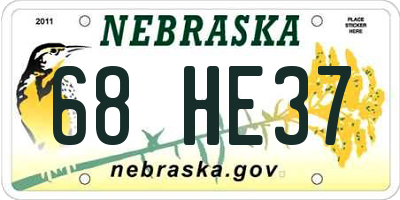 NE license plate 68HE37