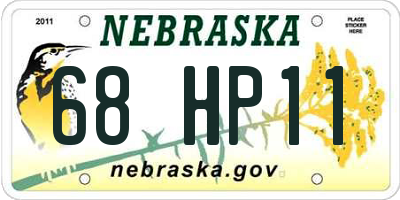NE license plate 68HP11