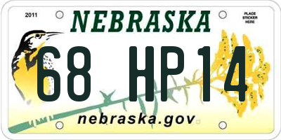 NE license plate 68HP14