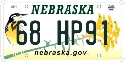 NE license plate 68HP91