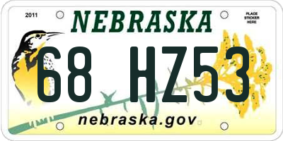 NE license plate 68HZ53