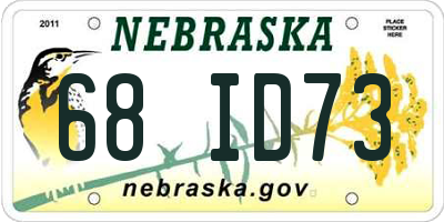 NE license plate 68ID73