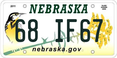 NE license plate 68IF67