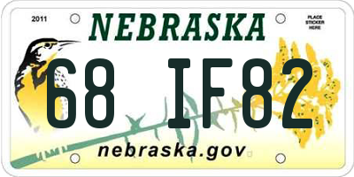 NE license plate 68IF82