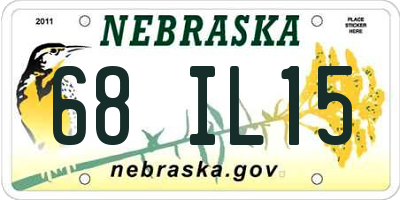 NE license plate 68IL15