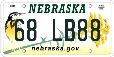 NE license plate 68LB88