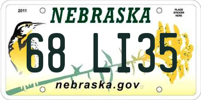 NE license plate 68LI35