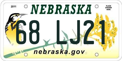 NE license plate 68LJ21