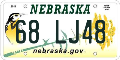 NE license plate 68LJ48