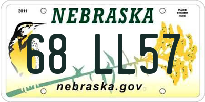 NE license plate 68LL57