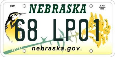 NE license plate 68LP01