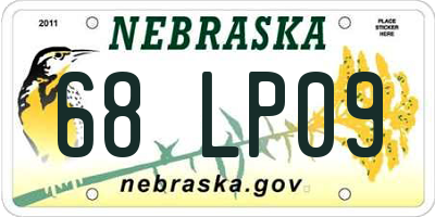 NE license plate 68LP09