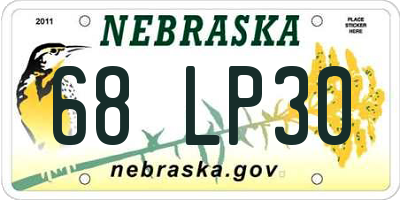 NE license plate 68LP30