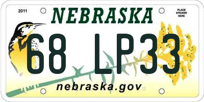 NE license plate 68LP33