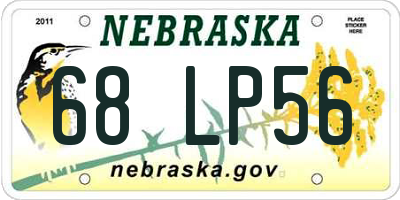 NE license plate 68LP56