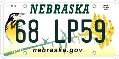 NE license plate 68LP59