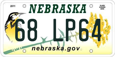 NE license plate 68LP64