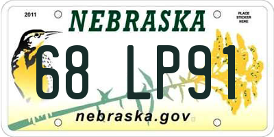 NE license plate 68LP91