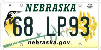 NE license plate 68LP93