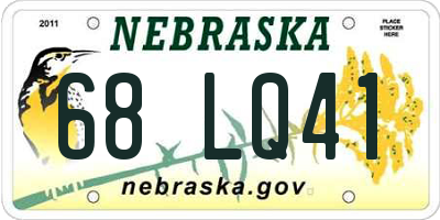 NE license plate 68LQ41