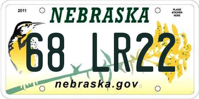 NE license plate 68LR22