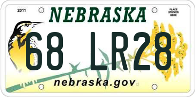 NE license plate 68LR28